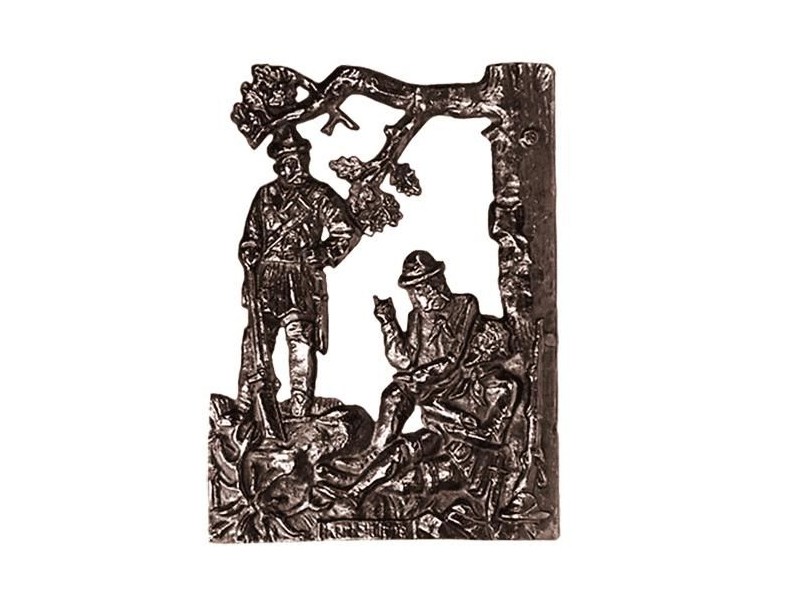 Bronzegussschild mit Jagdmotiv - Edles Kaminschild - Keiler Schmuck